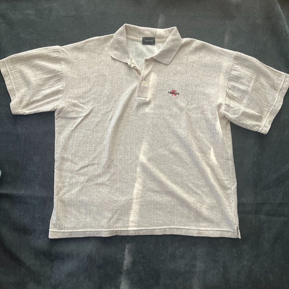 Calvin Klein Beige Vintage Polo (M, see measurements)